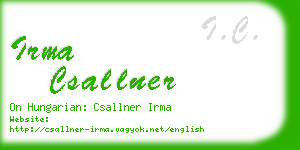 irma csallner business card